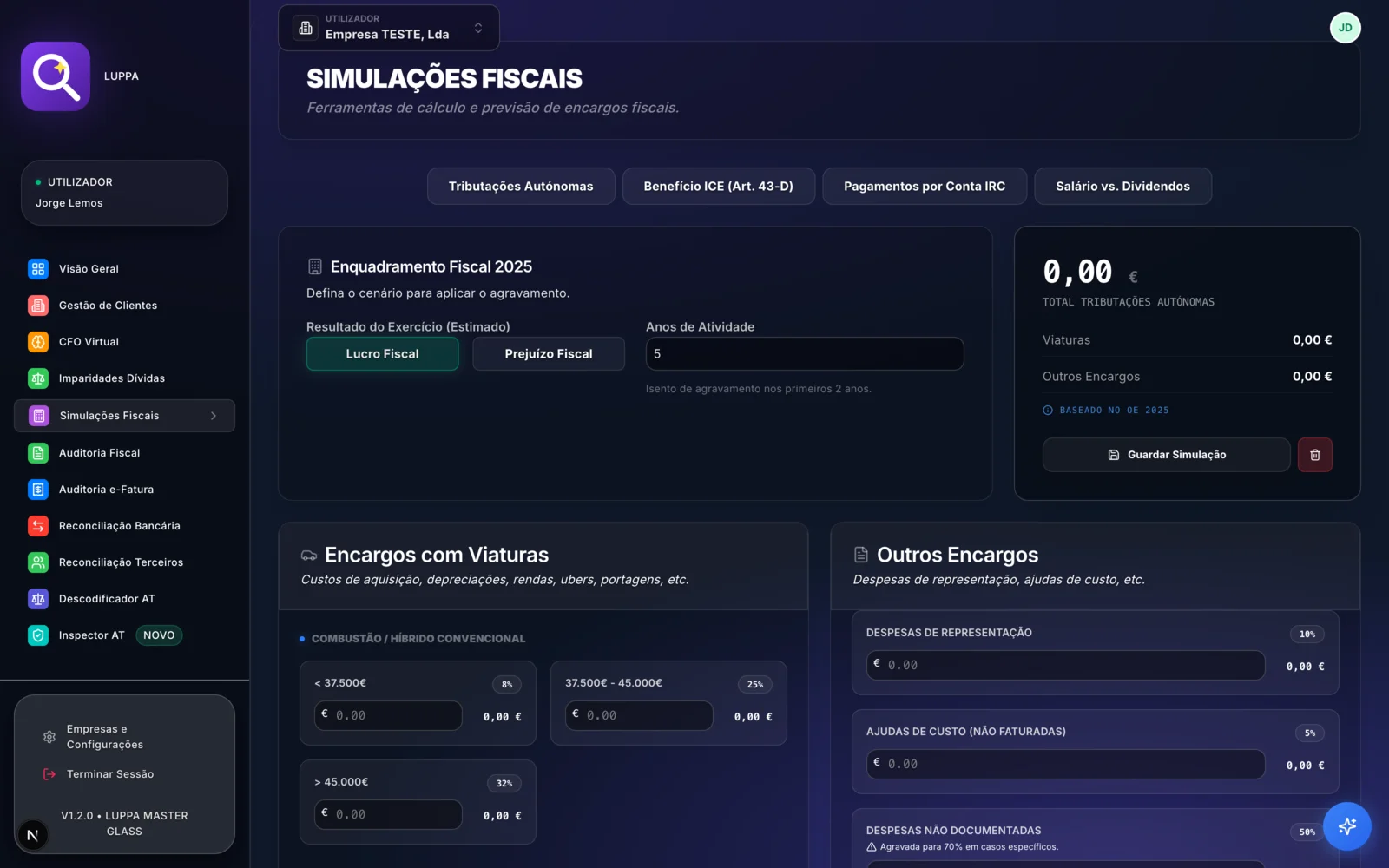 Simulador Tributações