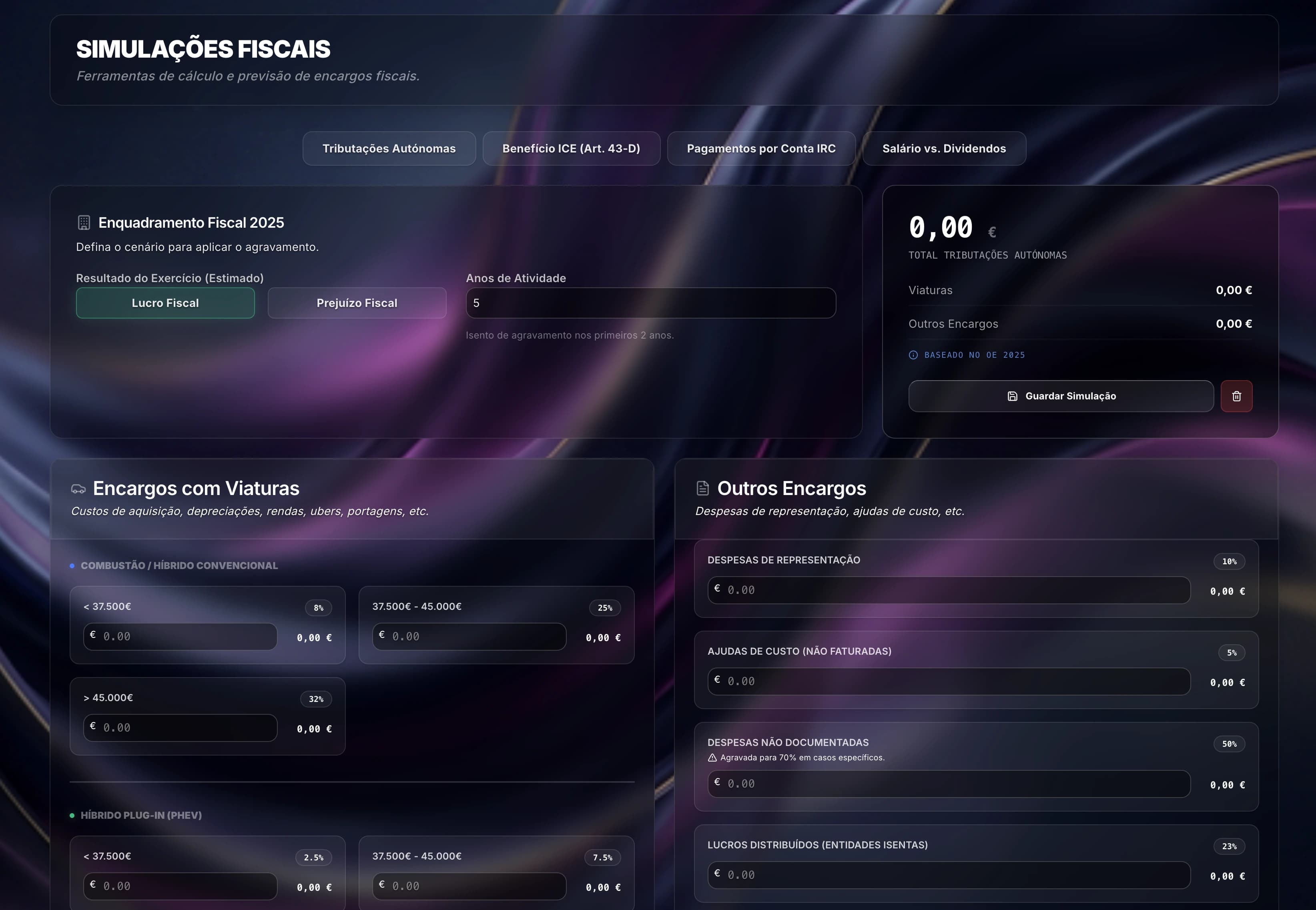 Simulador Tributações